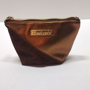 SeneGence Two Material Brown Cosmetic Makeup Pouch Bag